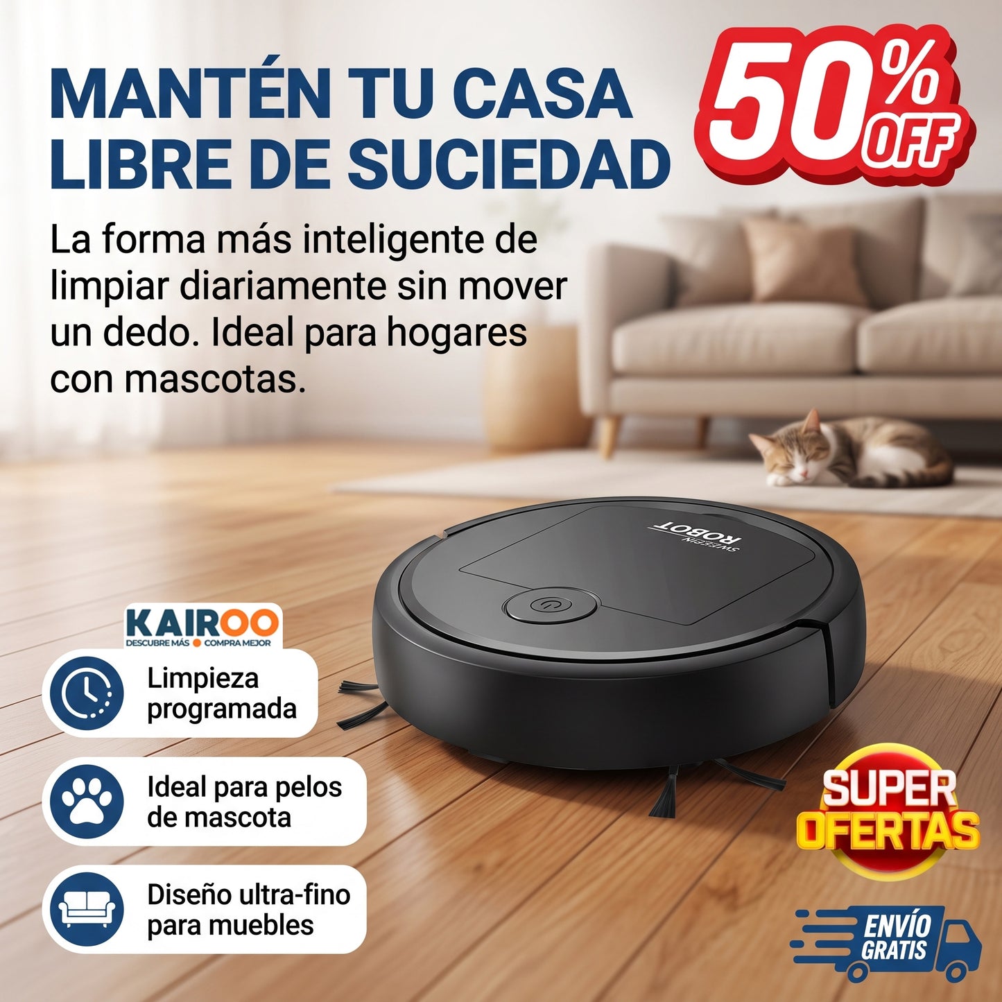 ASPIRADORA ROBOT INTELIGENTE - Sweepin Robot