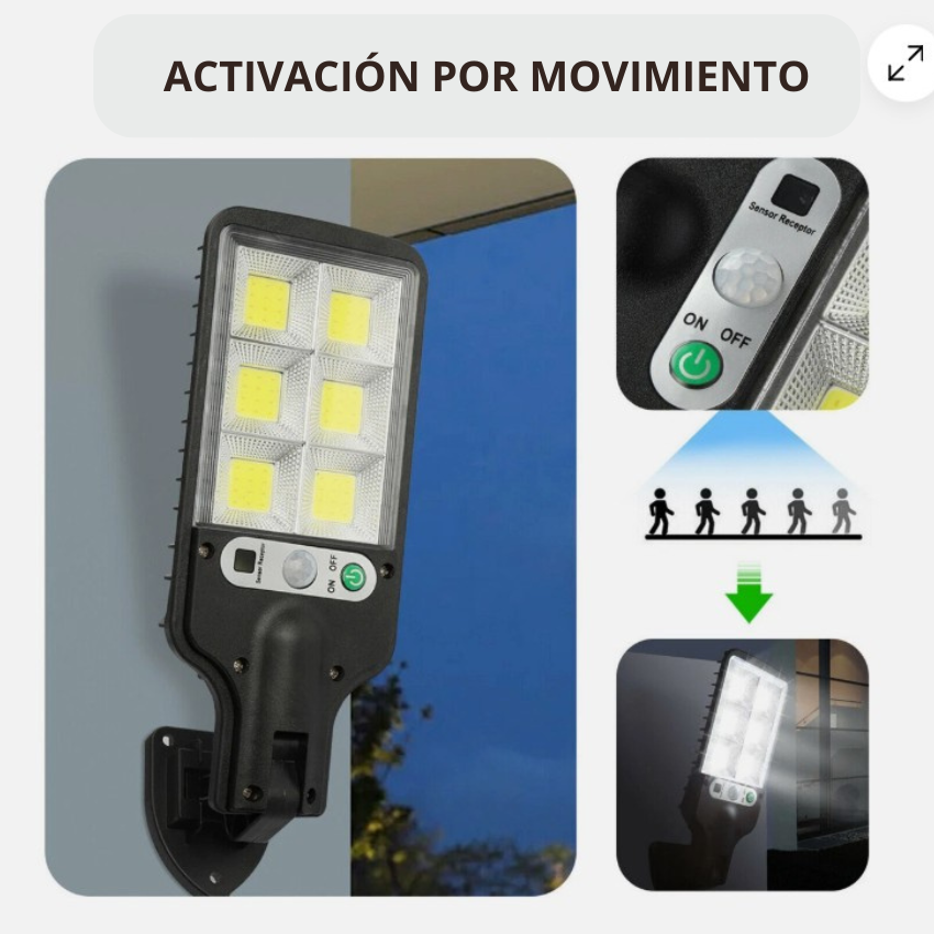 FOCO LED SOLAR CON SENSOR DE MOVIMIENTO