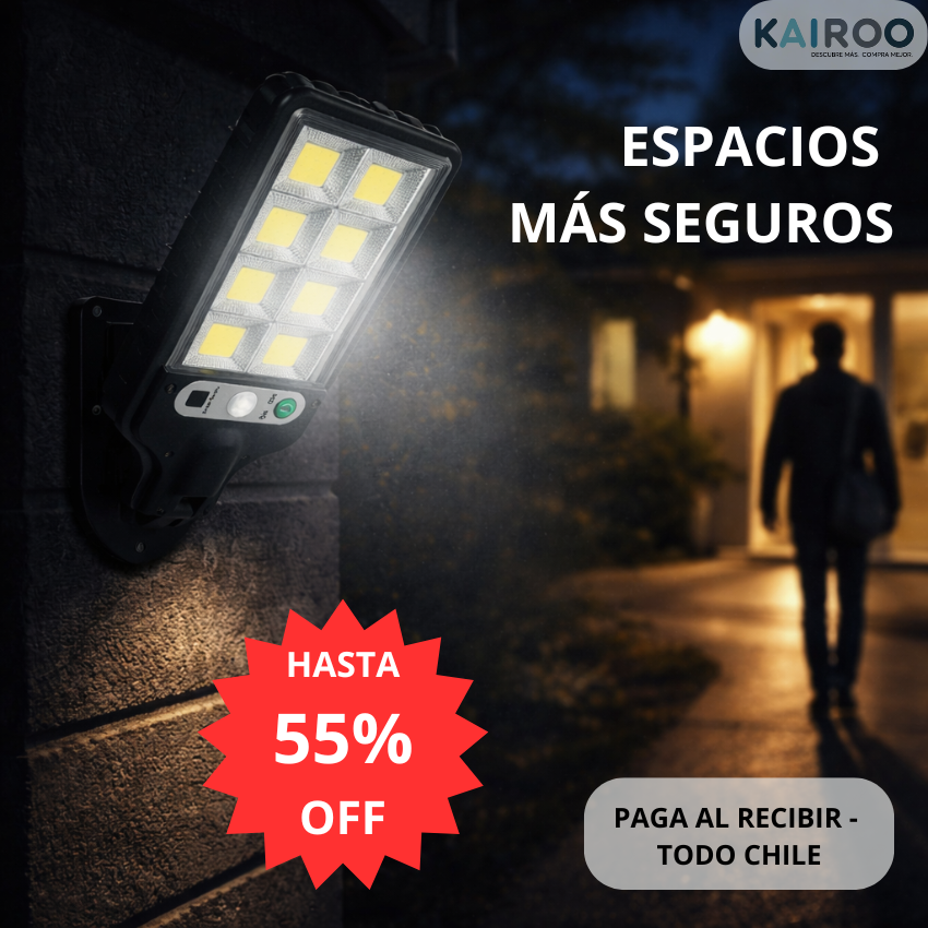 FOCO LED SOLAR CON SENSOR DE MOVIMIENTO