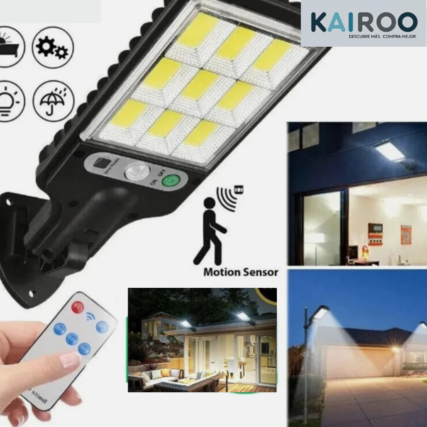 FOCO LED SOLAR CON SENSOR DE MOVIMIENTO