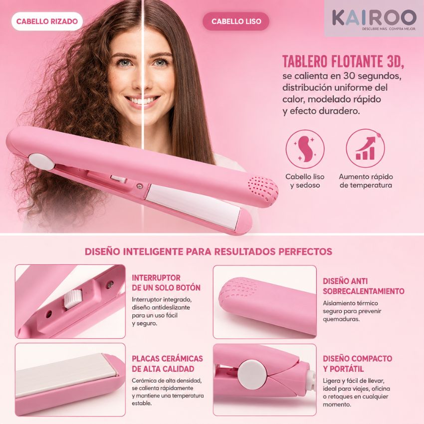 MINI ALISADOR-RIZADOR DE PELO