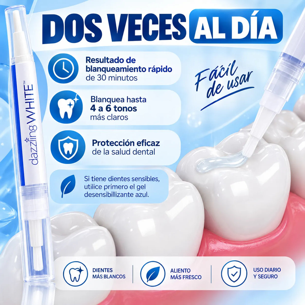 LÁPIZ BLANQUEADOR DENTAL - Dazzling White